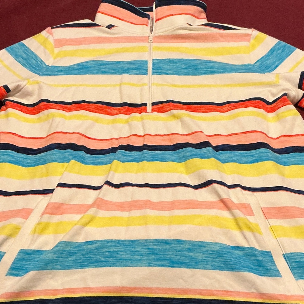 Talbots Multicolor Striped Women's quarter zip shirt